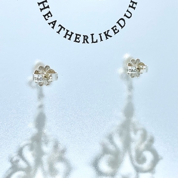 SOLD Authentic Tiffany & Co. Sterling Silver Enchant Chandelier Scroll Earrings - Picture 7 of 8